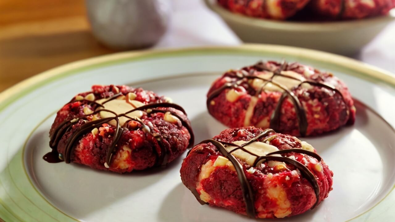 Red Velvet Cream Cheese Thumbprint Cookies Recipe