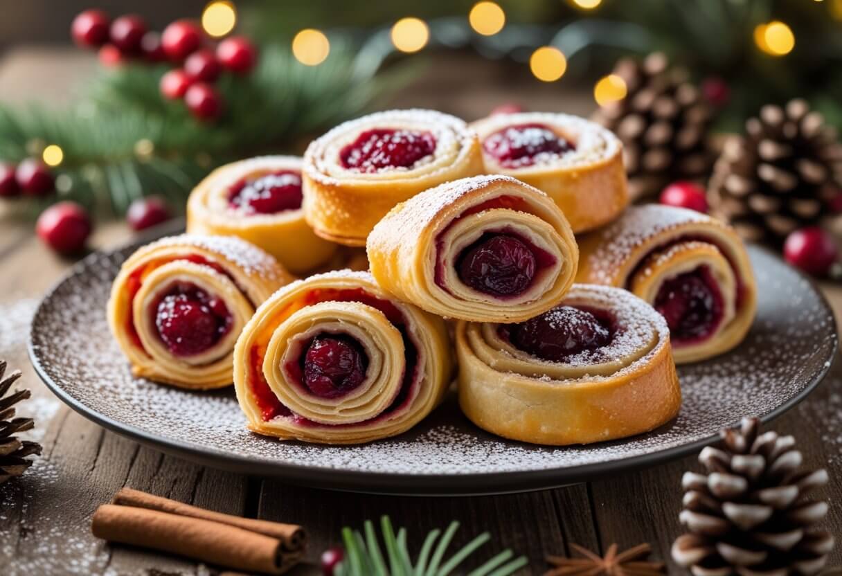 Christmas Cranberry Roll Ups Recipe