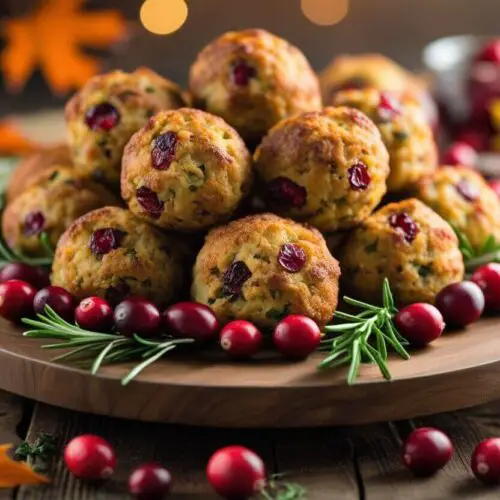 Festive Cranberry Turkey Stuffing Balls Recipe