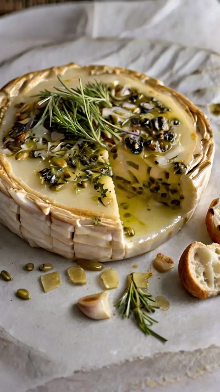 Baked Brie Garlic Herbs