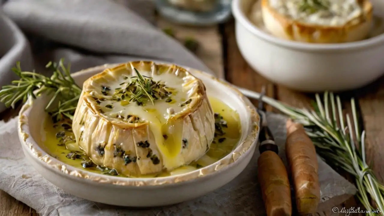 Baked Brie Garlic Herbs Recipe