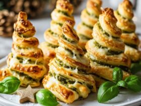 Basil Pesto Cheesy Puff Pastry Christmas Tree Recipe