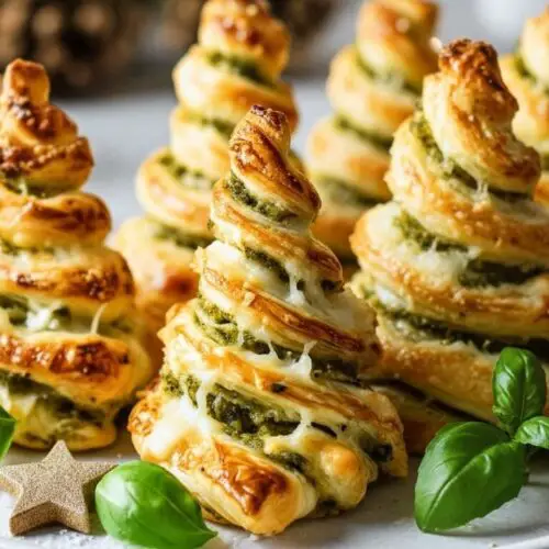 Basil Pesto Cheesy Puff Pastry Christmas Tree Recipe