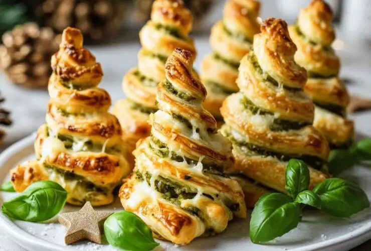 Basil Pesto Cheesy Puff Pastry Christmas Tree Recipe