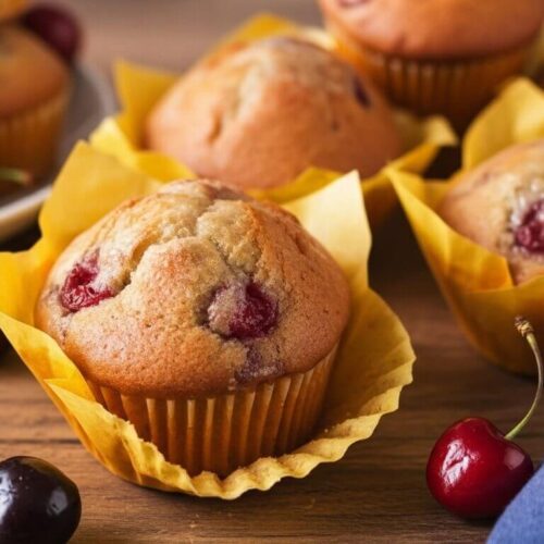 Warm Buttery Baked Cherry Muffins Recipe