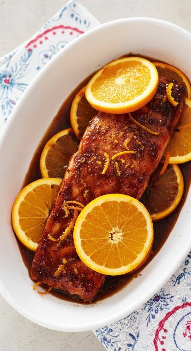 Pomegranate and Orange Glazed Salmon