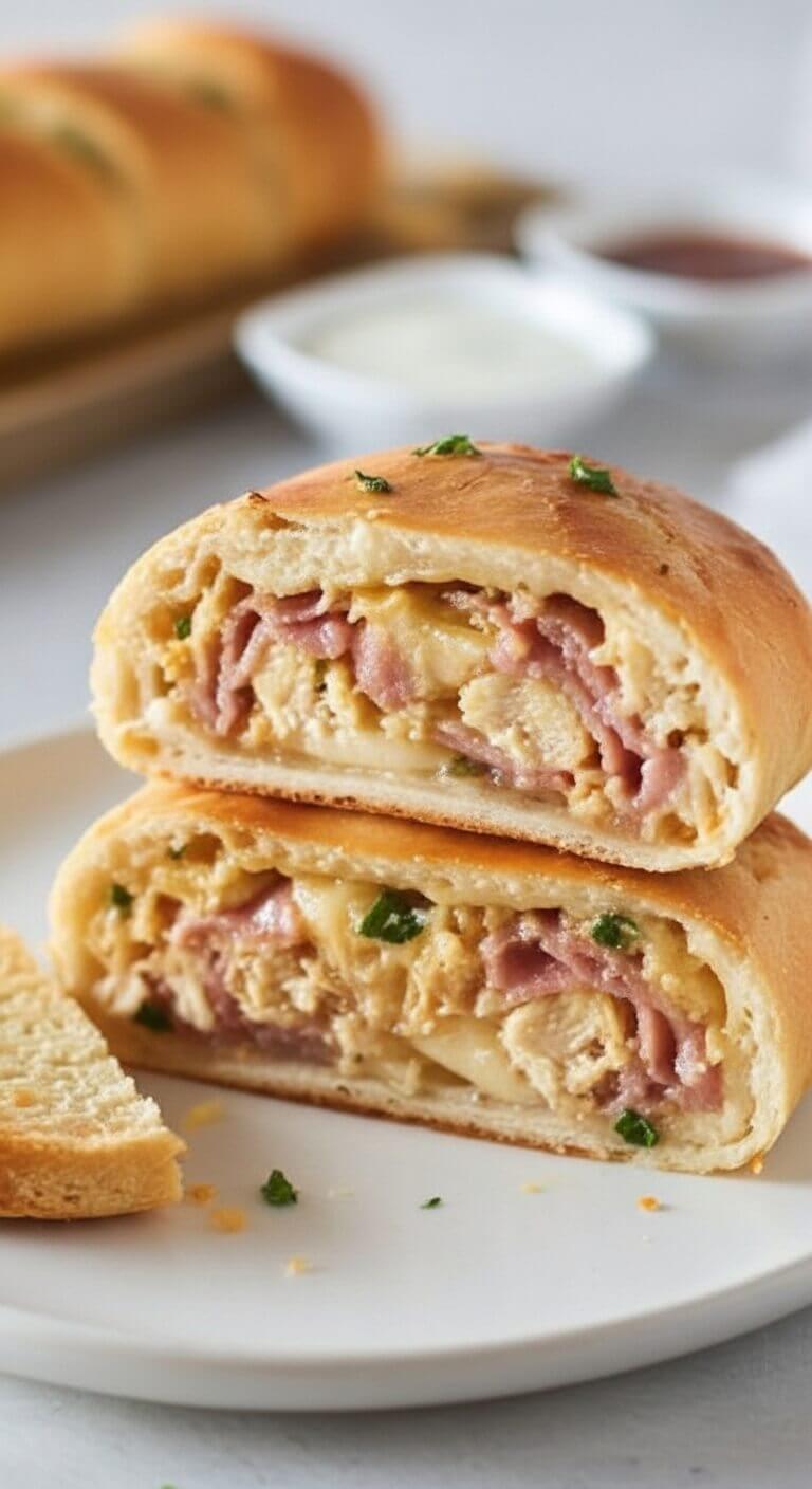 Chicken Cordon Bleu Stromboli