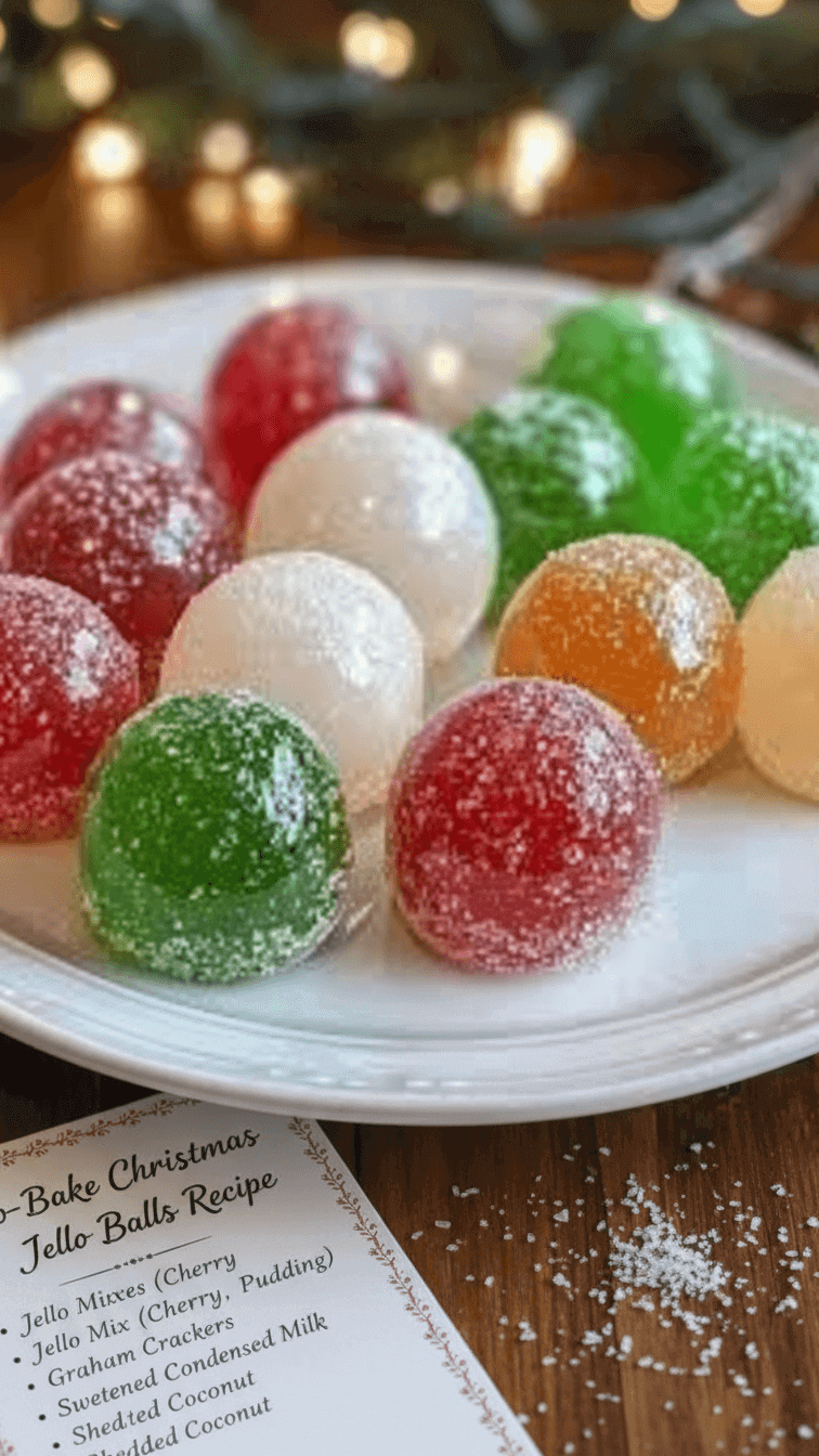 No Bake Christmas Jello Balls
