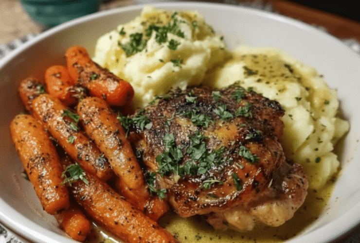 Garlic Herb Chicken and Carrot Plate Recipe
