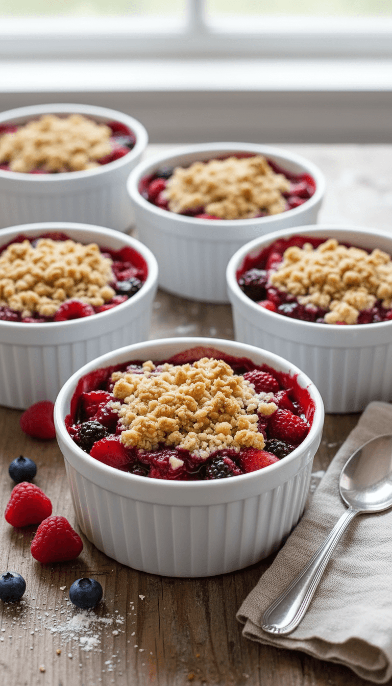Ina Garten Tri Berry Crumbles