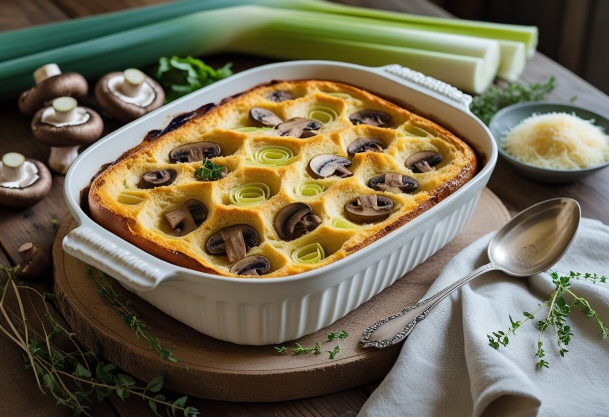 Ina Garten Mushroom Leek Bread Pudding Recipe