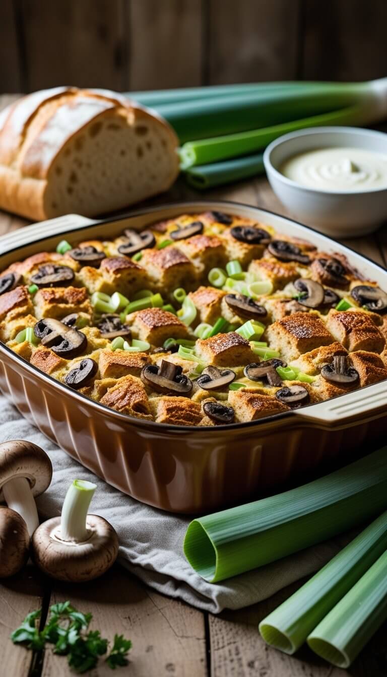 Ina Garten Mushroom Leek Bread Pudding