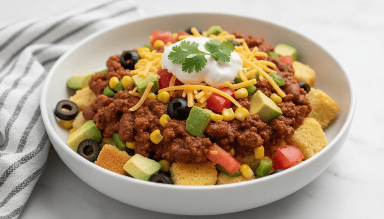 Chili Cornbread Salad Recipe