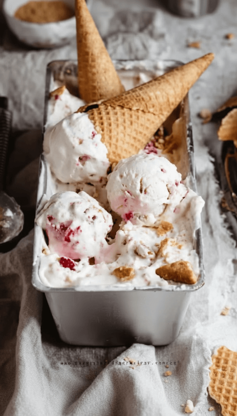 Homemade No Churn Cheesecake Ice Cream