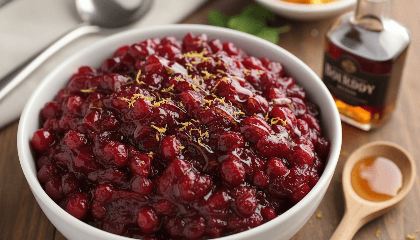 Honey Bourbon Cranberry Sauce Recipe