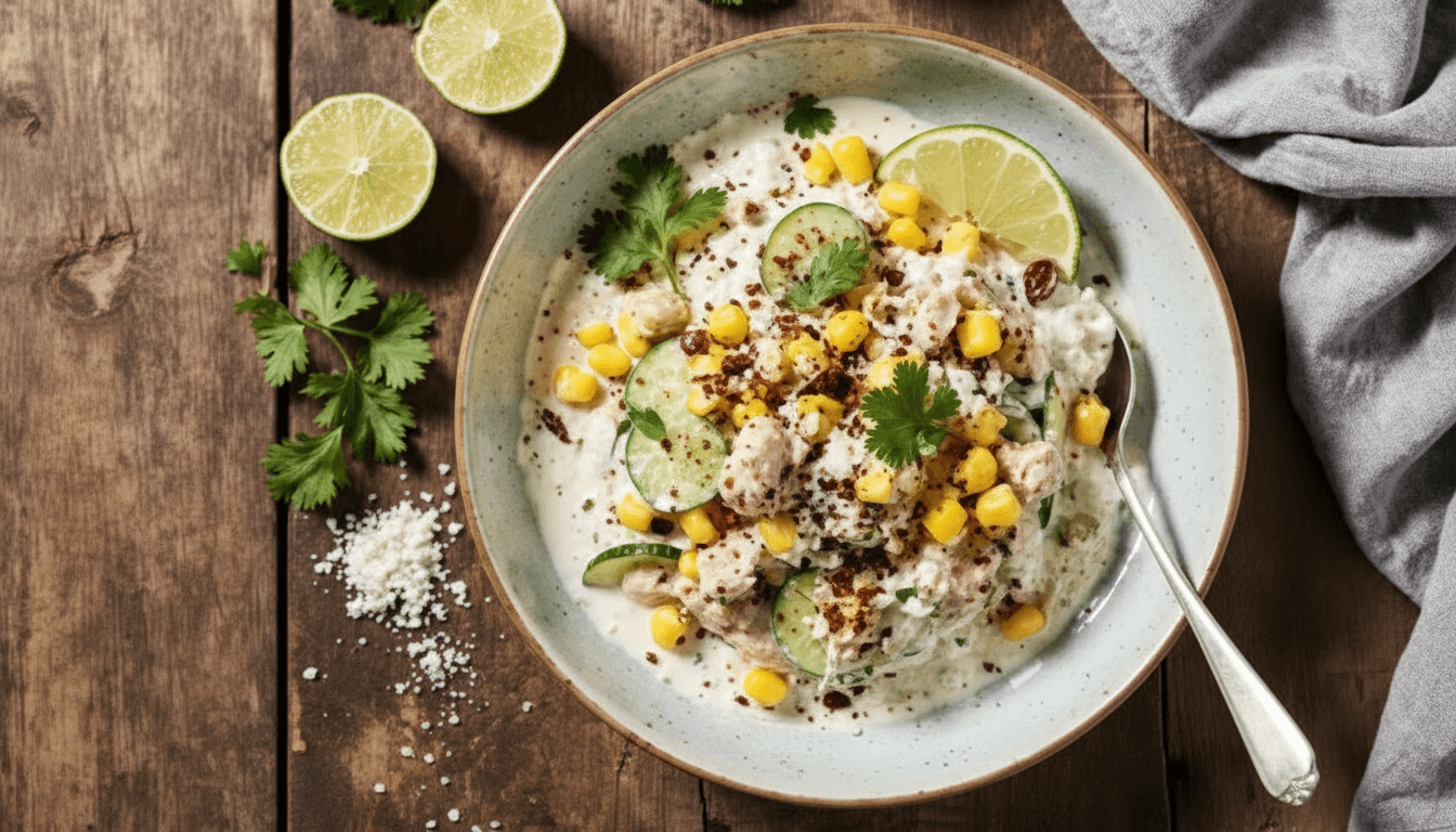 Street Corn Creamy Cucumber Chicken Salad Recipe