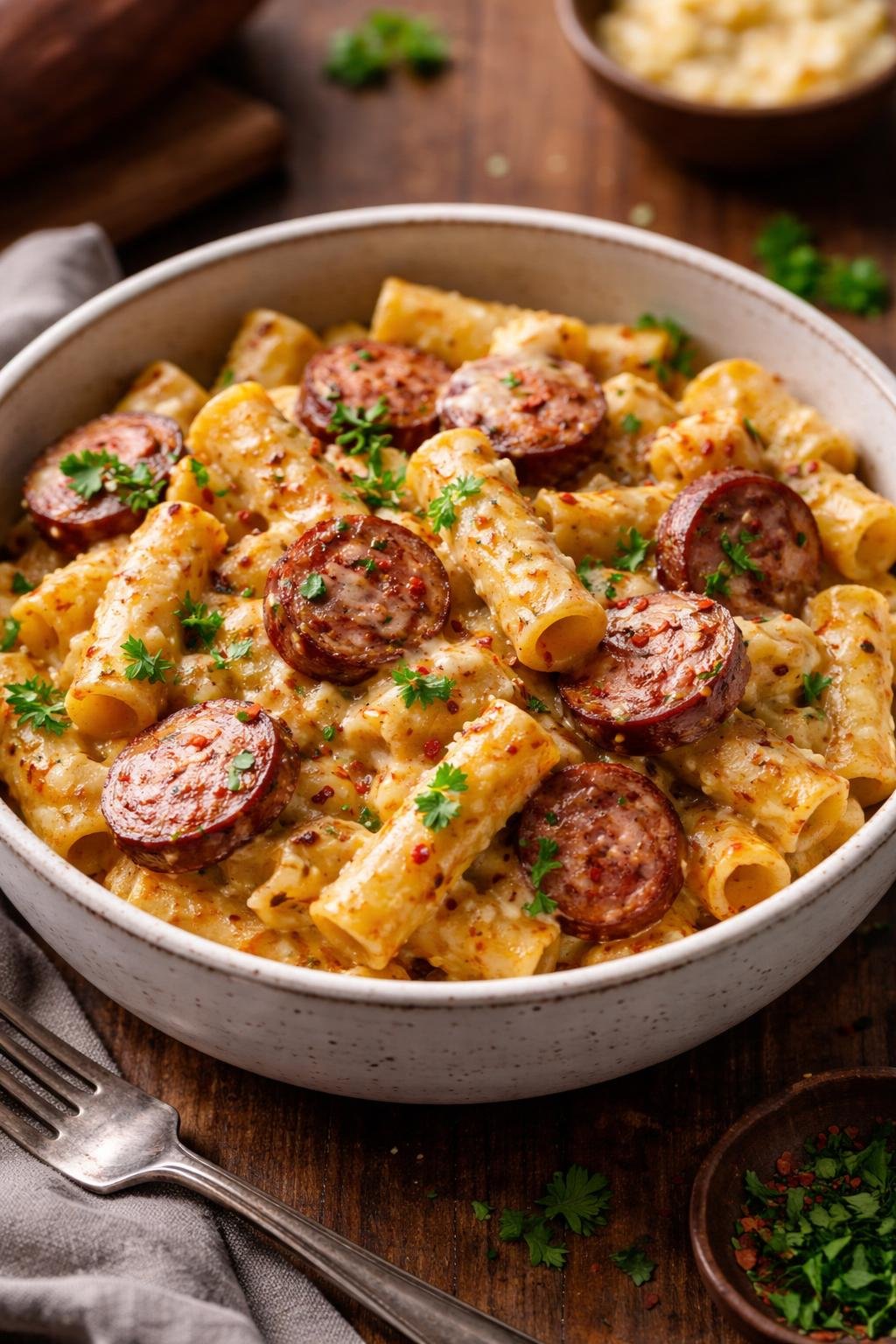Creamy Pepper Jack Cajun Sausage Pasta