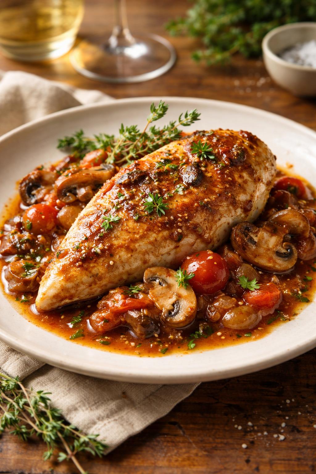 Bobby Flay Chicken Chasseur Hunter Style Chicken Recipe