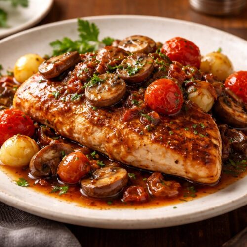 Bobby Flay Chicken Chasseur Hunter Style Chicken Recipe