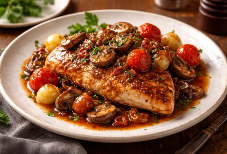 Bobby Flay Chicken Chasseur Hunter Style Chicken Recipe