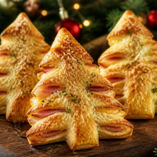 Ham & Cheese Puff Pastry Christmas Trees Recipe