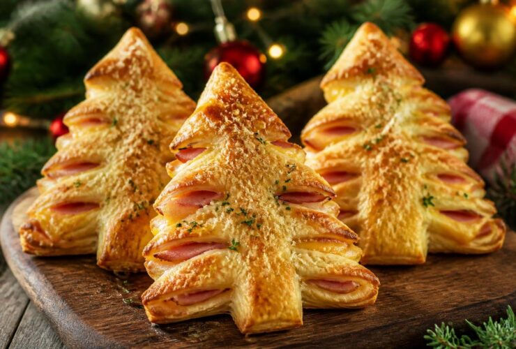 Ham & Cheese Puff Pastry Christmas Trees Recipe