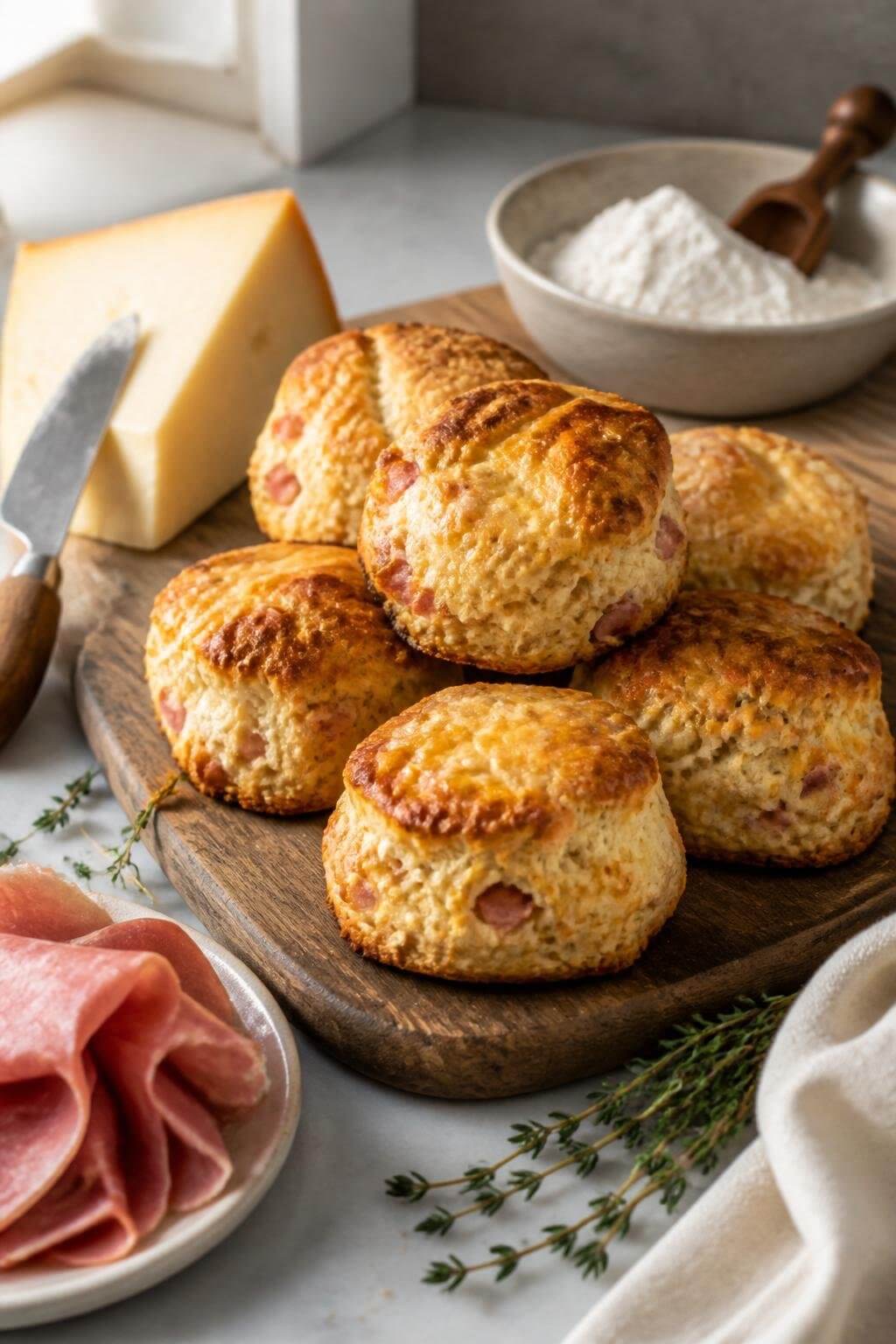 Easy Ham and Gruyère Scones