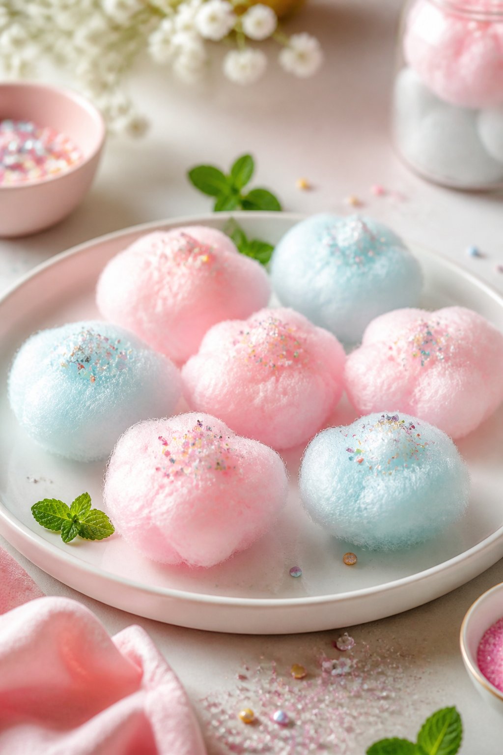 Cotton Candy Cloud Bites Recipe close-up, ready to serve