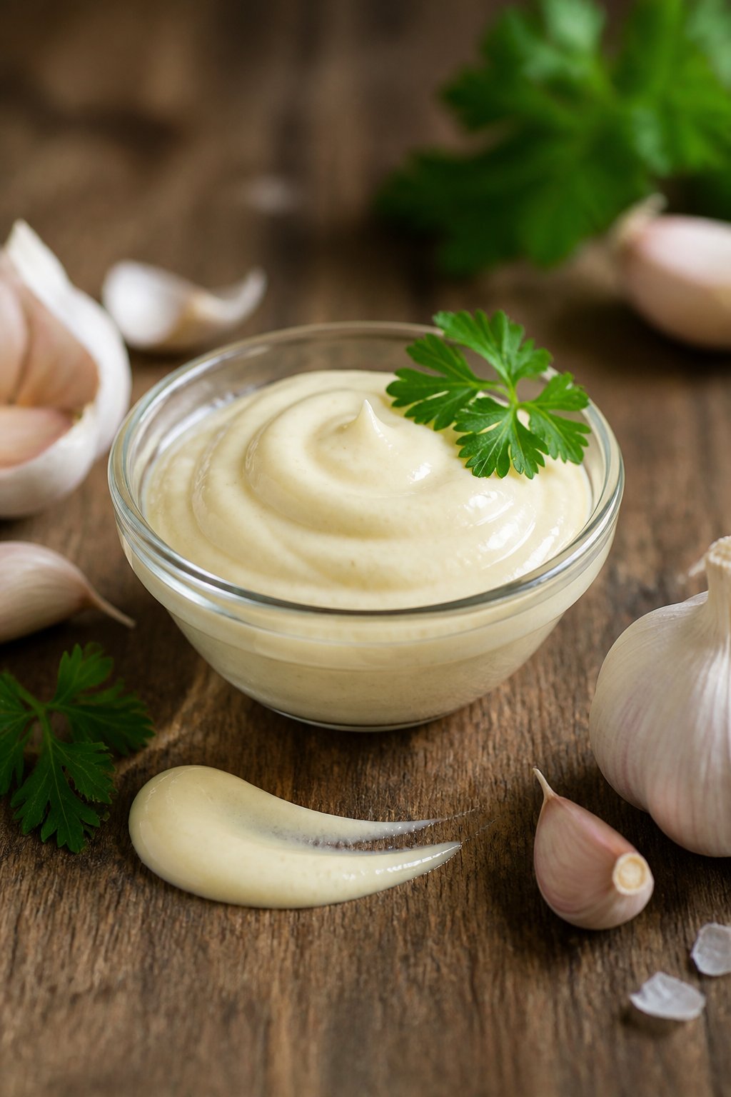 Drizzle Garlic Sauce Recipe close-up, ready to serve