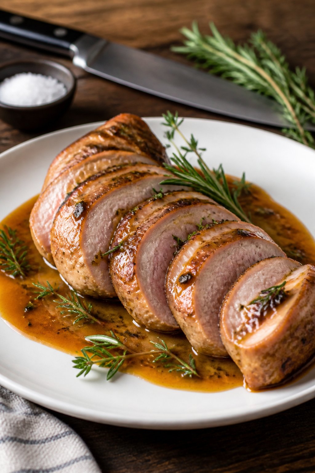 Gordon Ramsay Pork Tenderloin Recipe close-up, ready to serve