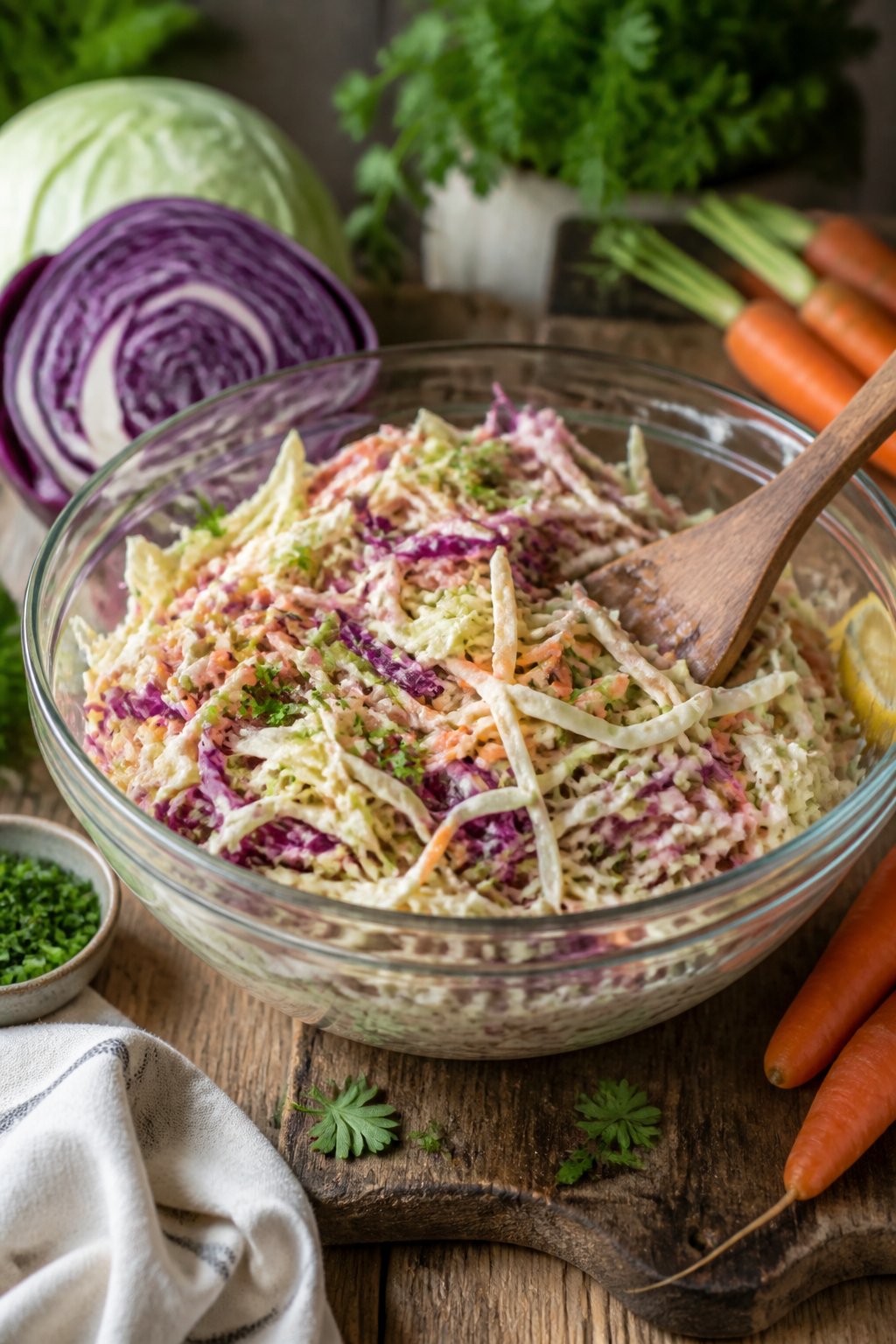 Hairy Bikers Coleslaw Recipe close-up, ready to serve