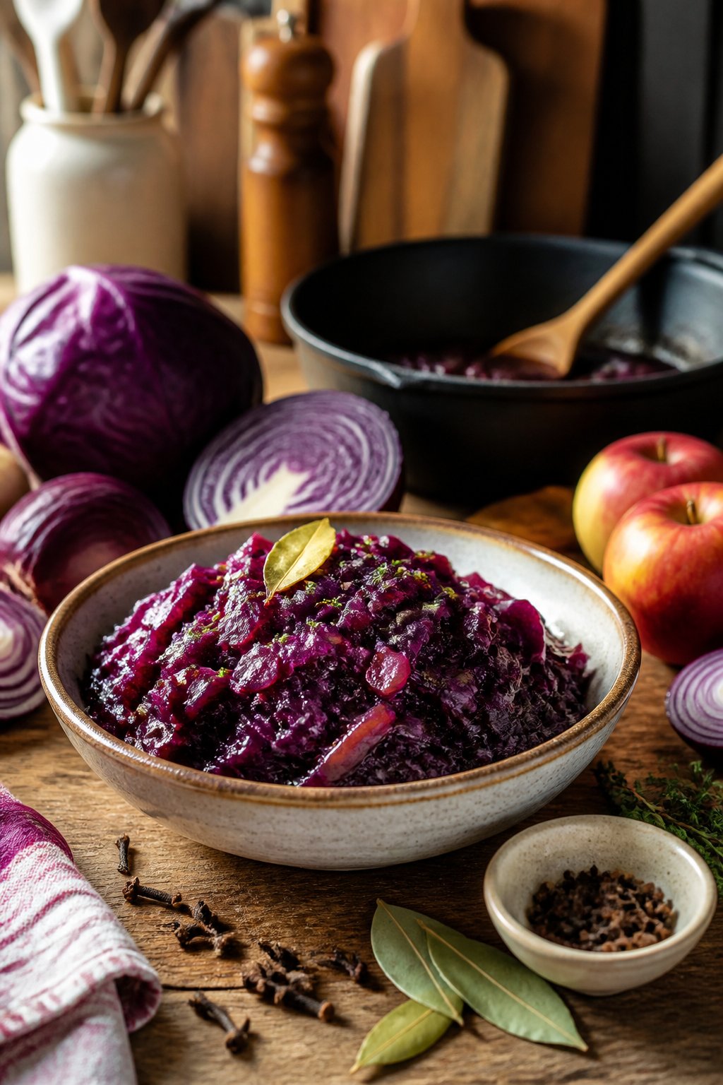 Hairy Bikers Red Cabbage Recipe close-up, ready to serve