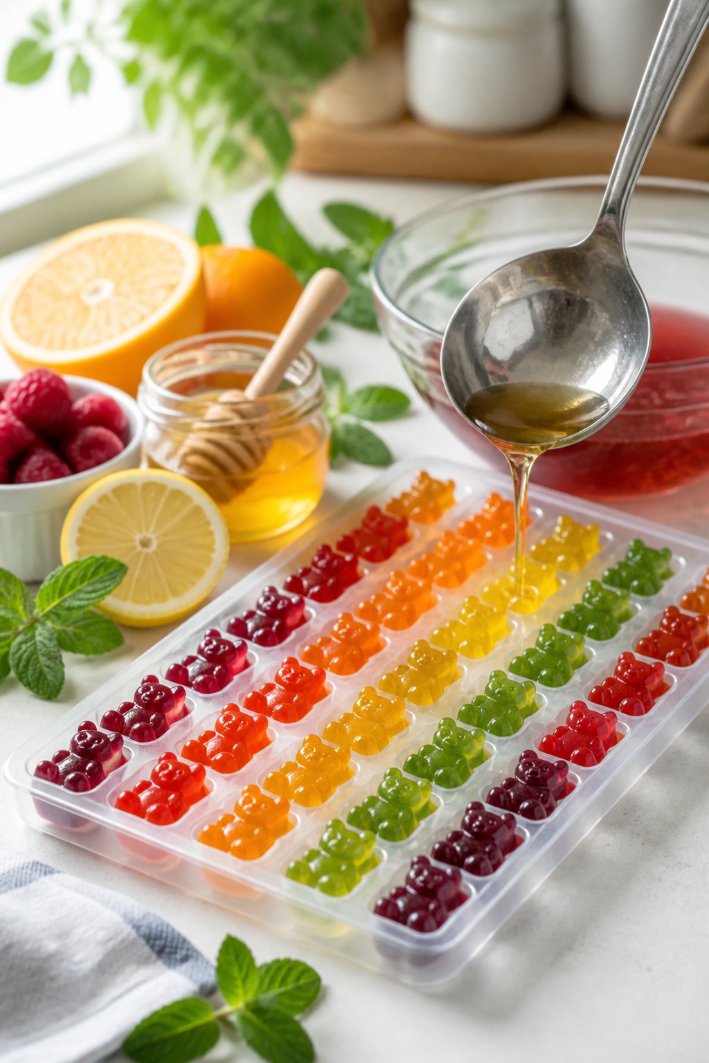 Homemade Gummy Bears Recipe close-up, ready to serve