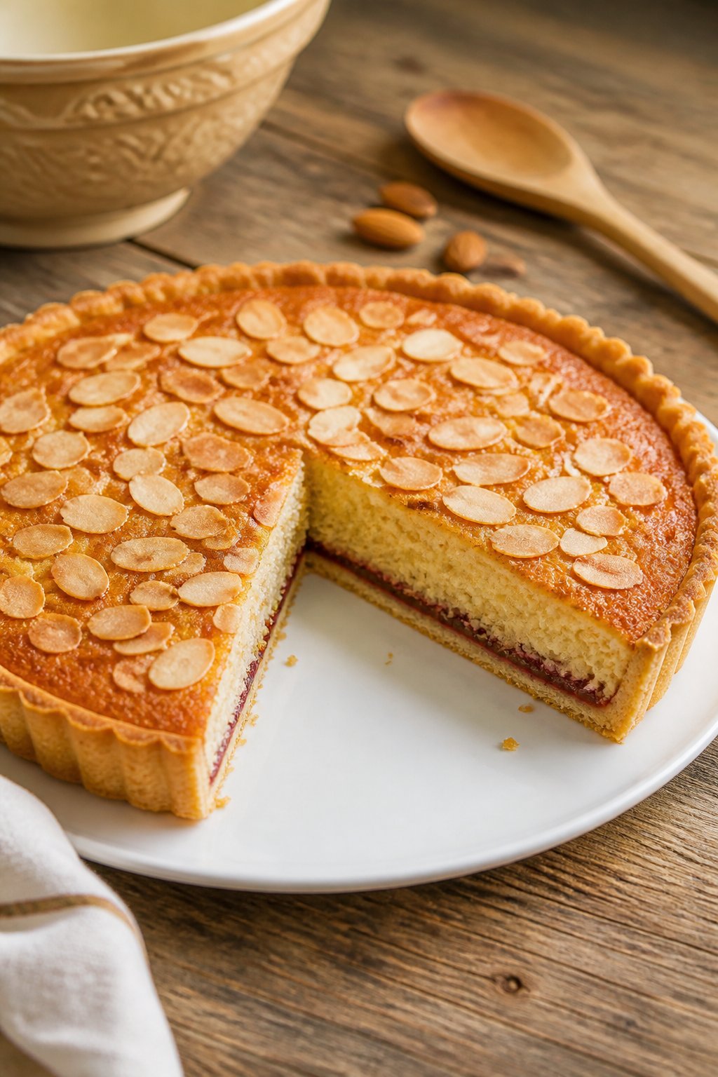 Mary Berry Bakewell Tart Recipe close-up, ready to serve