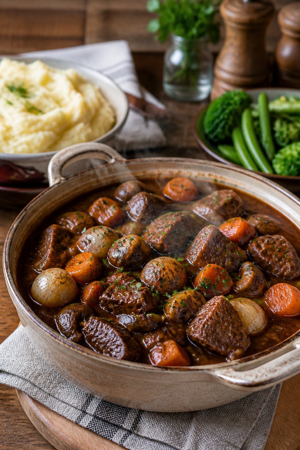 Mary Berry Beef Casserole Recipe close-up, ready to serve
