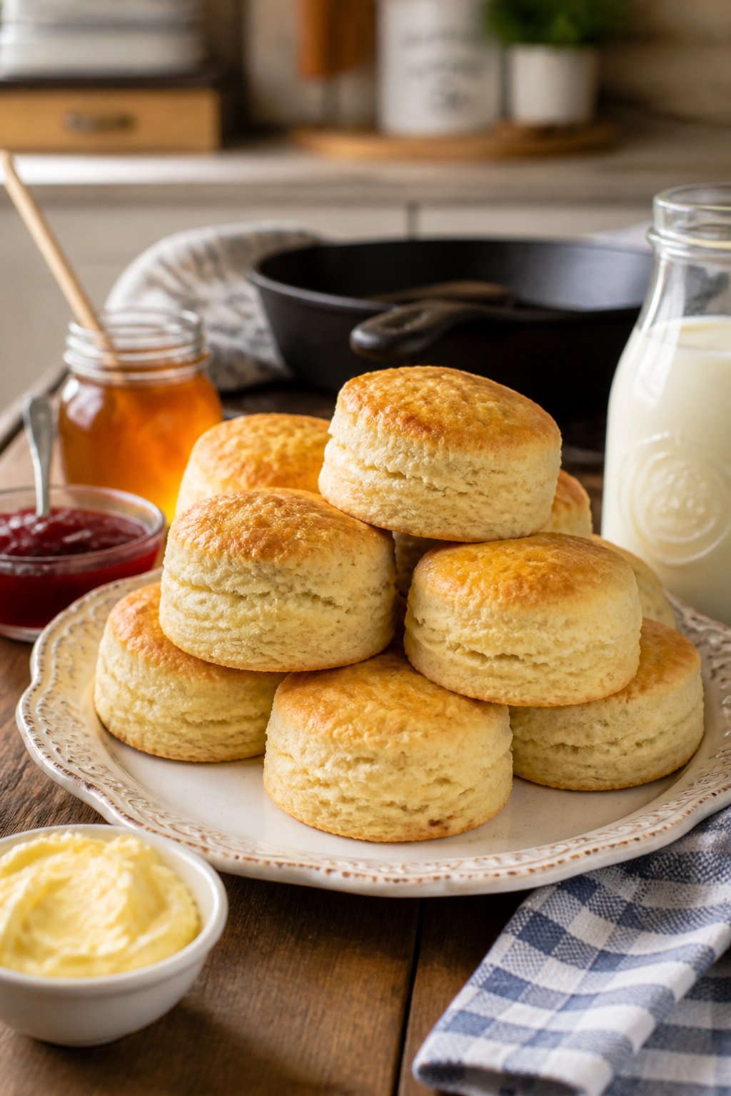 Paula Deen Southern Biscuits Recipe close-up, ready to serve