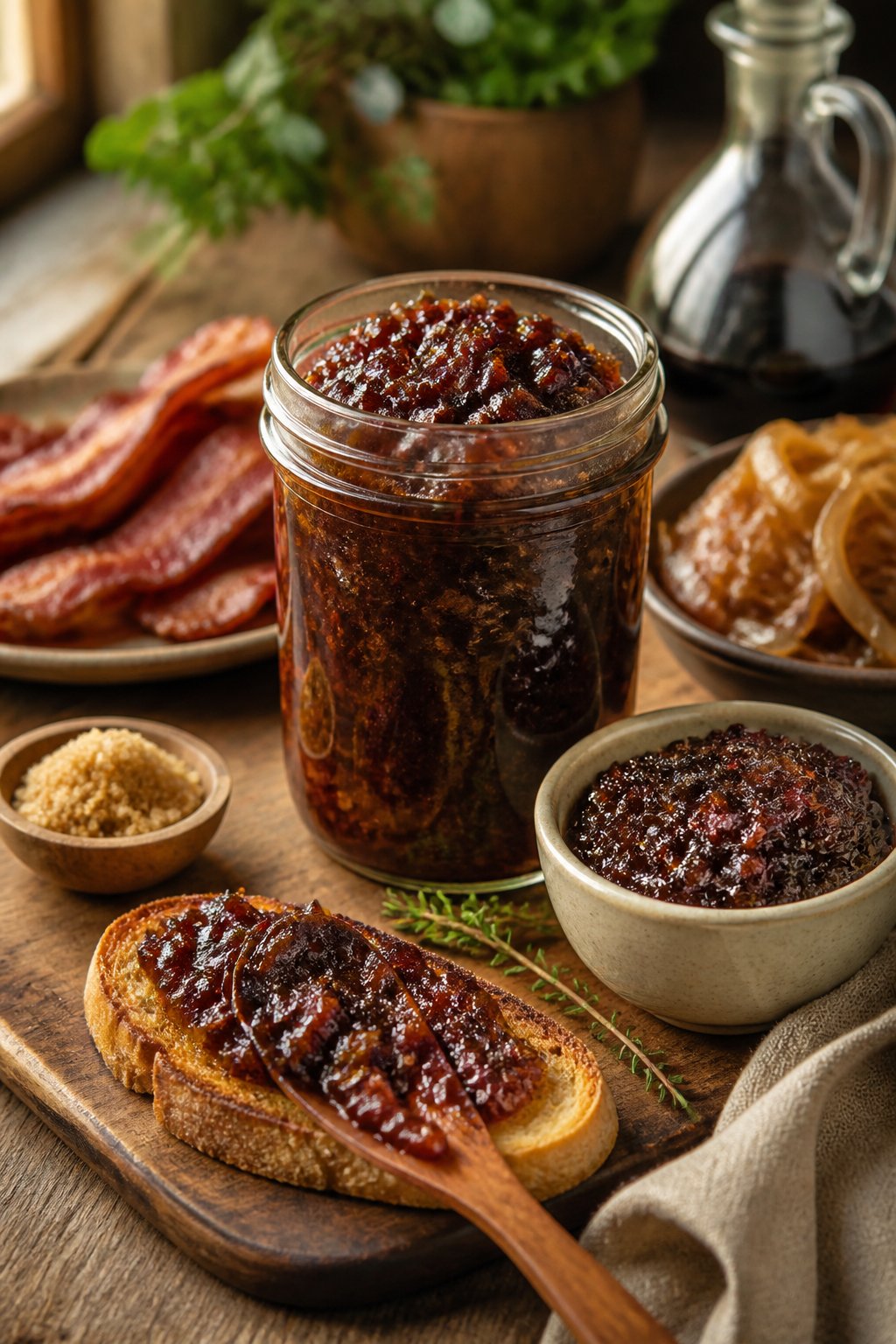 Pioneer Woman Bacon Jam Recipe close-up, ready to serve