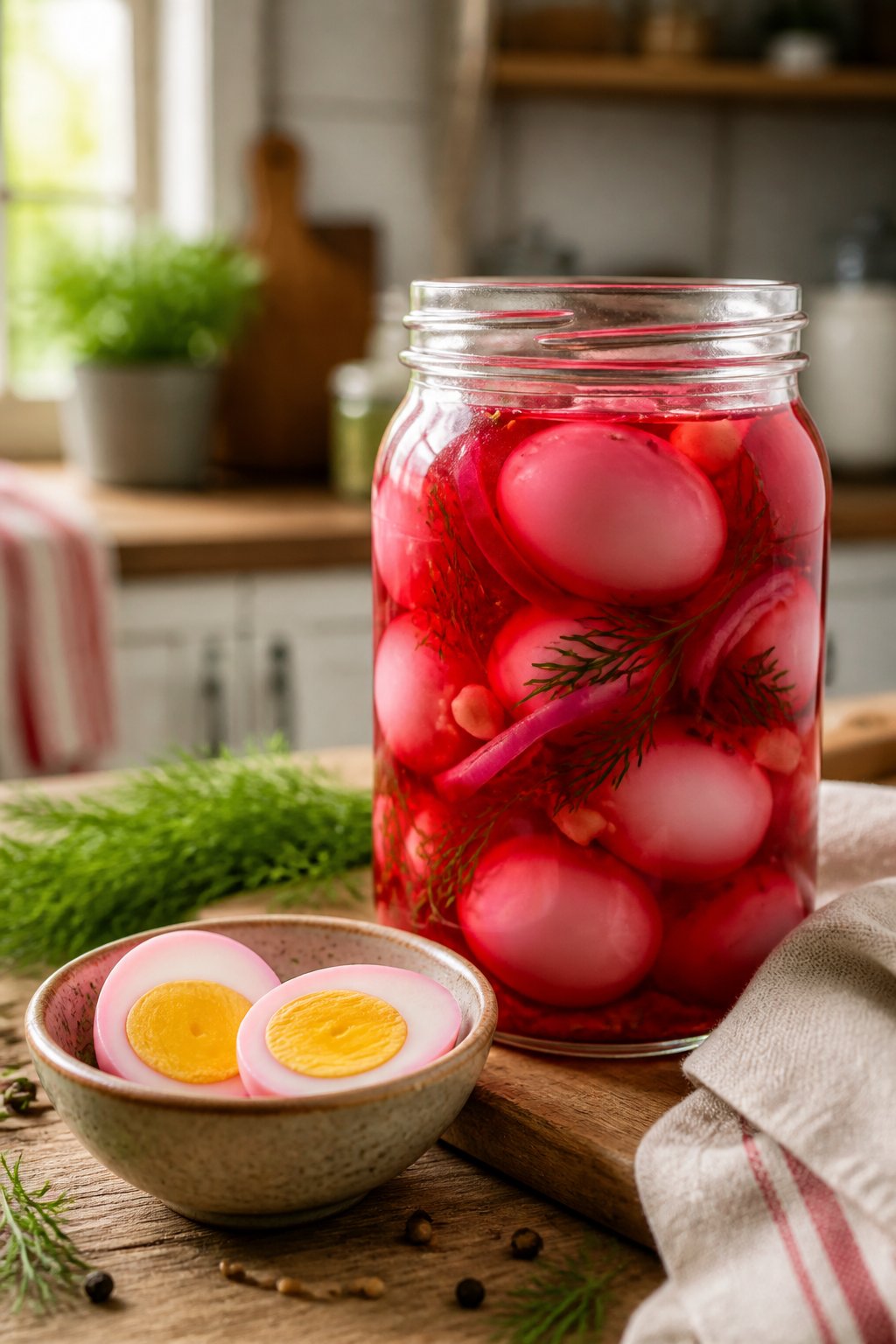 Pioneer Woman Pickled Eggs Recipe close-up, ready to serve