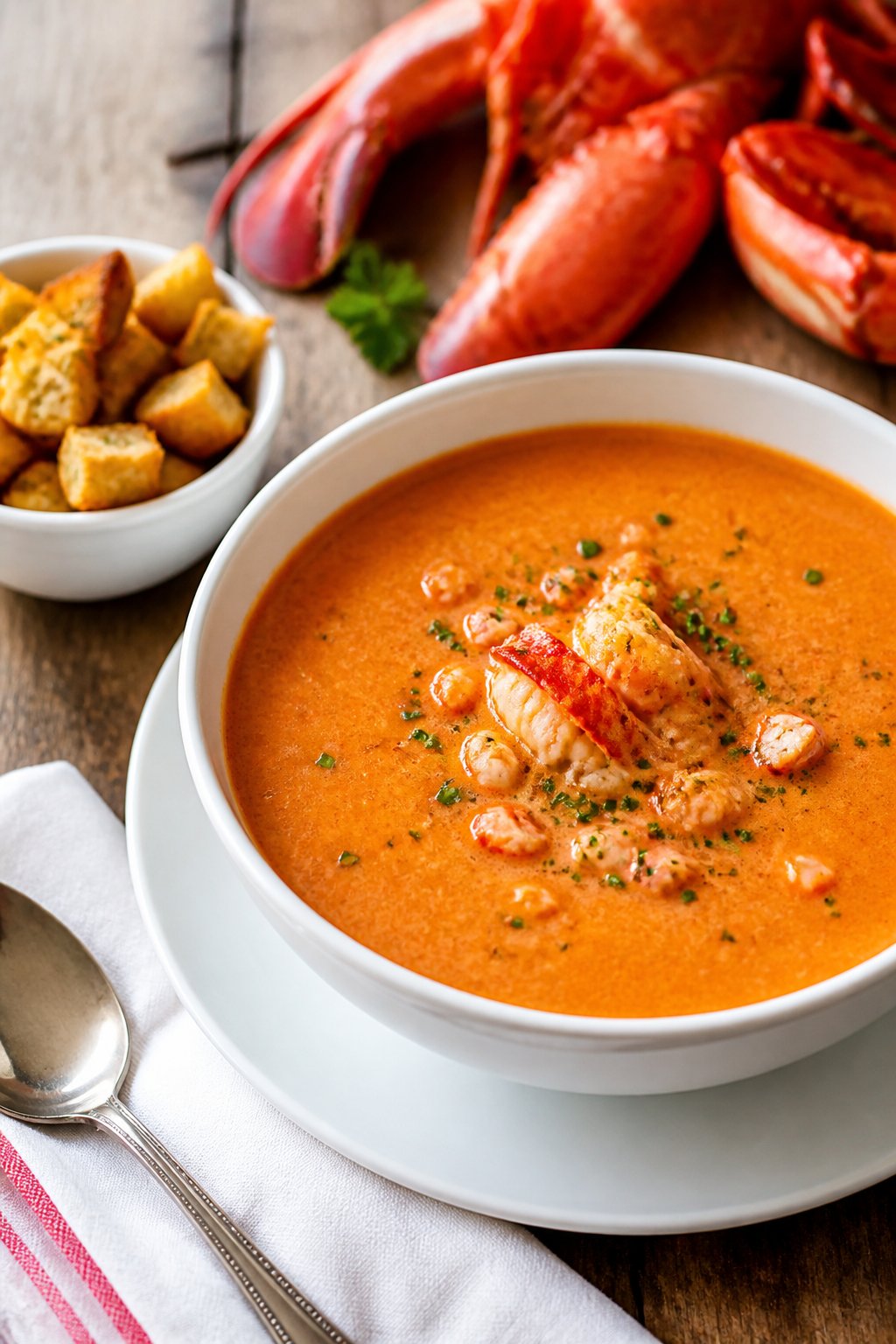 Texas De Brazil Lobster Bisque Recipe close-up, ready to serve
