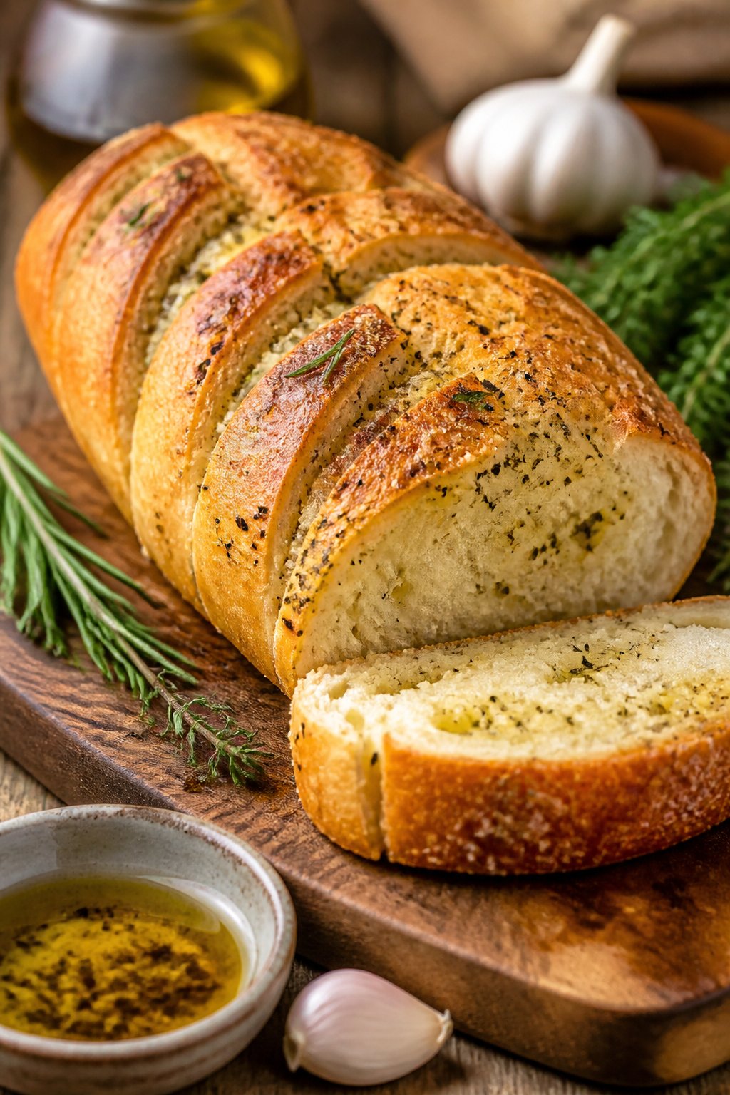 Wegmans Garlic Tuscan Bread Recipe close-up, ready to serve