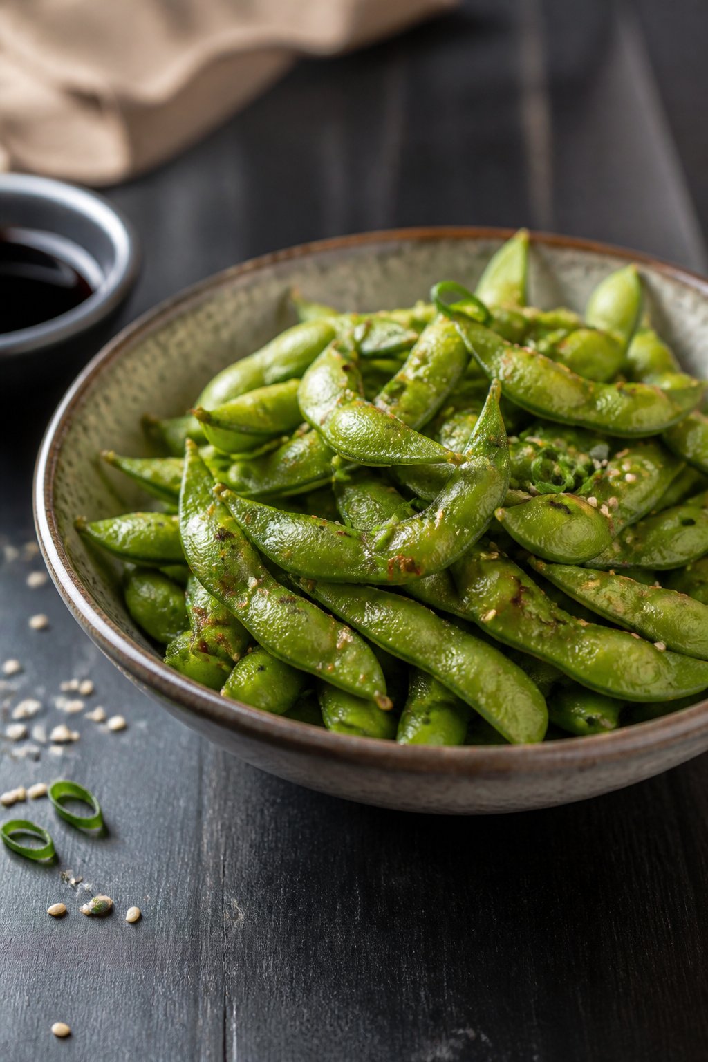 Yard House Edamame Recipe close-up, ready to serve
