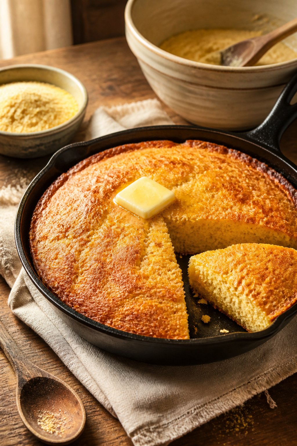 Brenda Gantt Cornbread Recipe close-up, ready to serve
