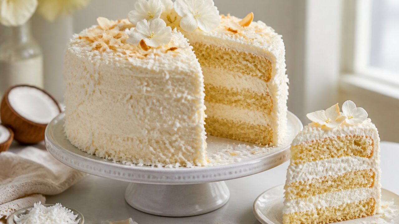 Coconut Ricotta Cream Cake Recipe