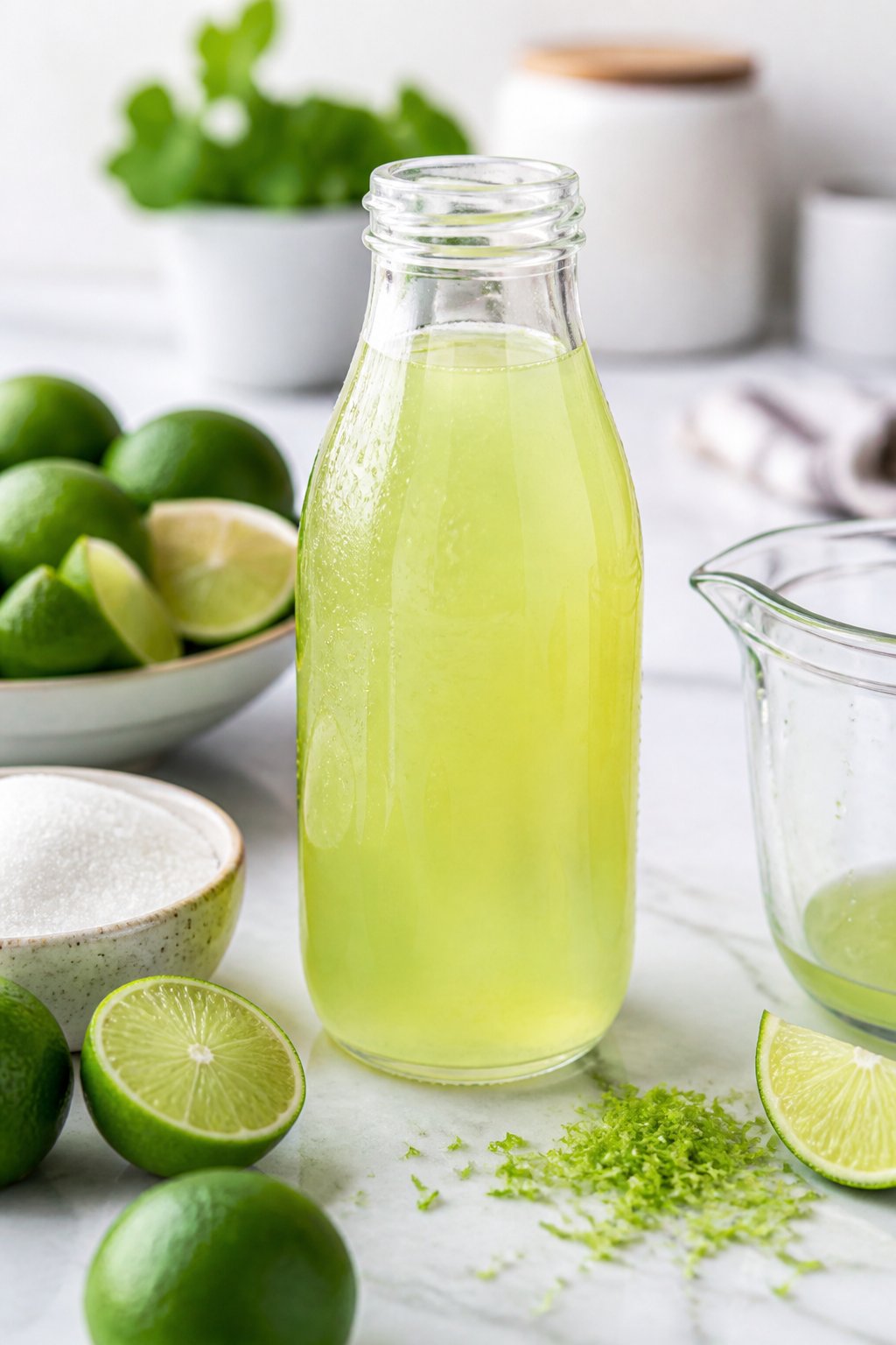 Lime Syrup Recipe close-up, ready to serve