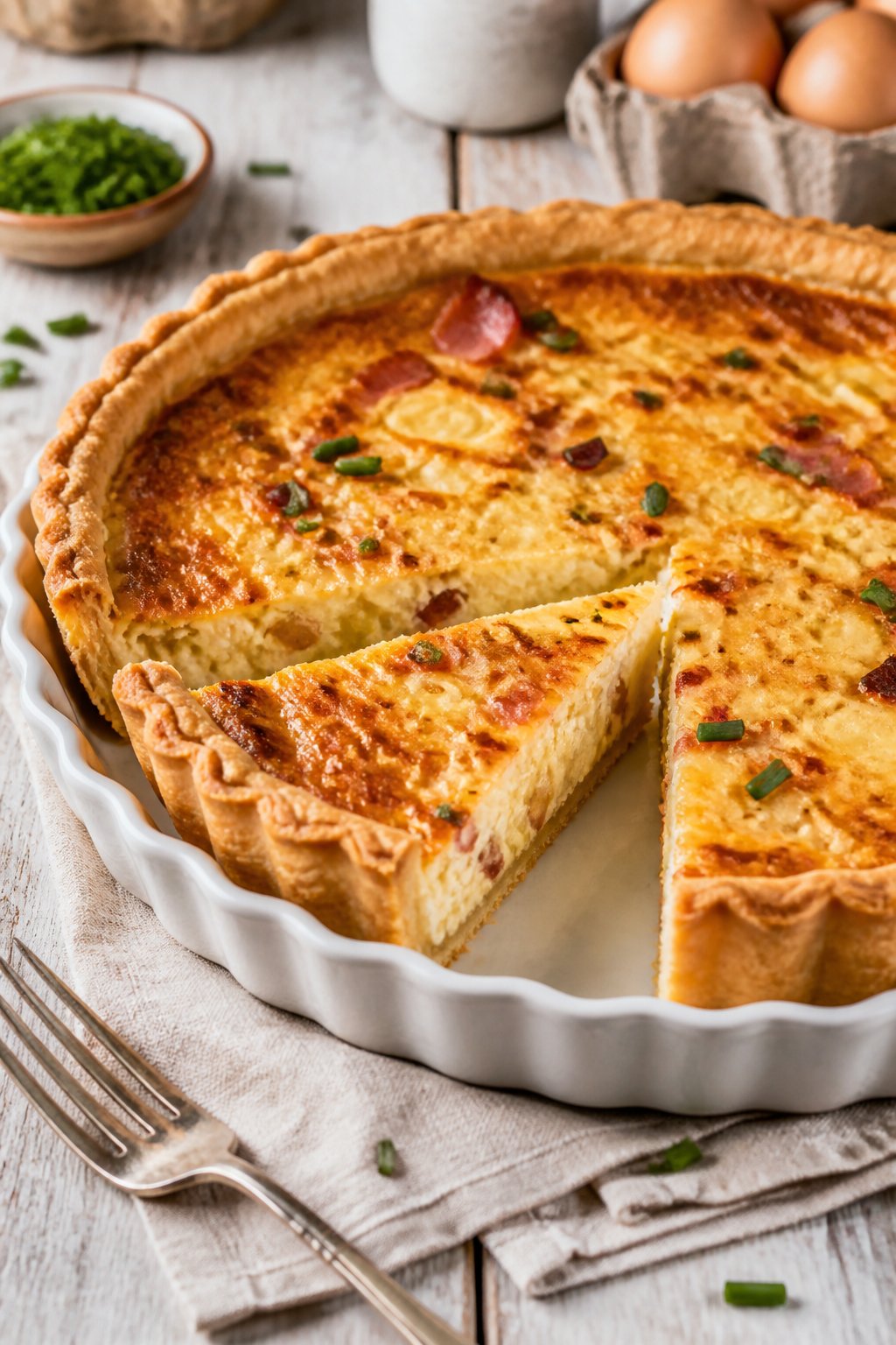 Pioneer Woman Quiche Lorraine Recipe close-up, ready to serve